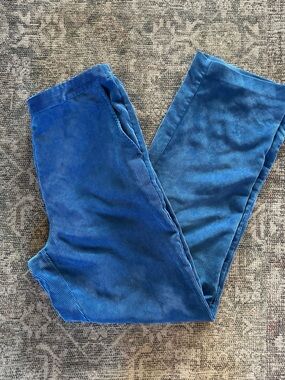 Vintage Blue Corduroy Wide-Leg Women's Pants
